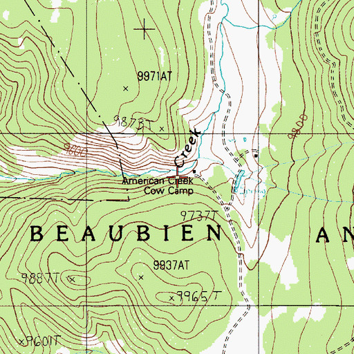 Topographic Map of American Creek Cow Camp, NM