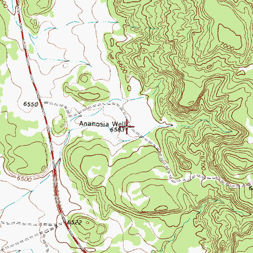 Topographic Map of Ananosia Well, NM