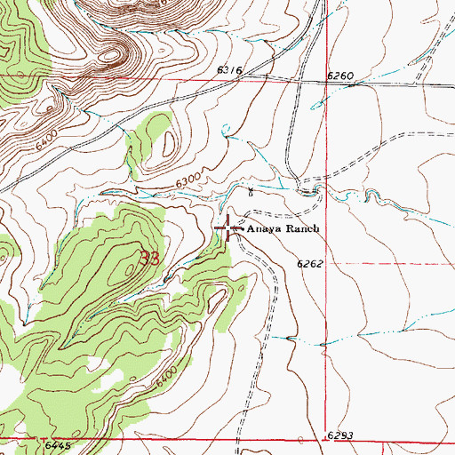 Topographic Map of Anaya Ranch, NM