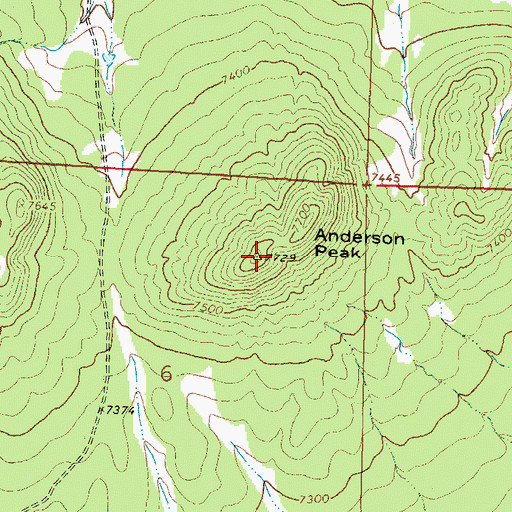 Topographic Map of Anderson Peak, NM