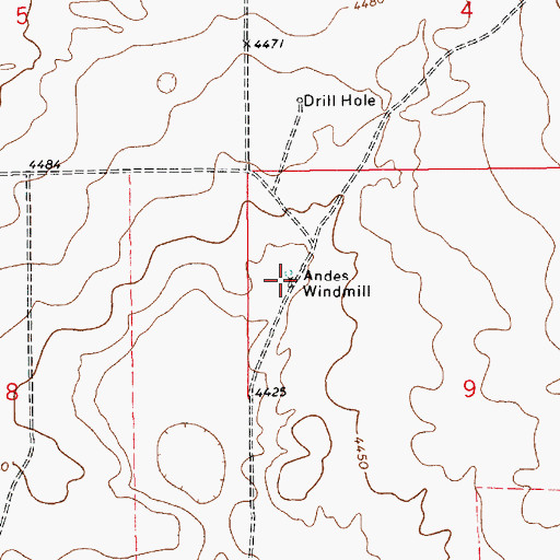 Topographic Map of Andes Windmill, NM