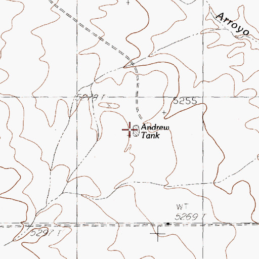 Topographic Map of Andrew Tank, NM