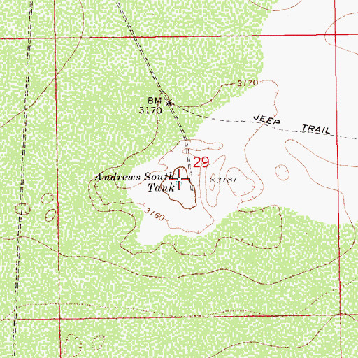 Topographic Map of Andrews South Tank, NM