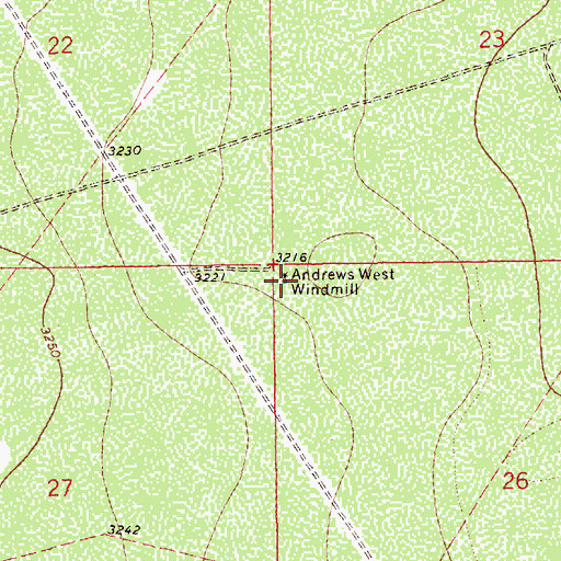 Topographic Map of Andrews West Tank, NM