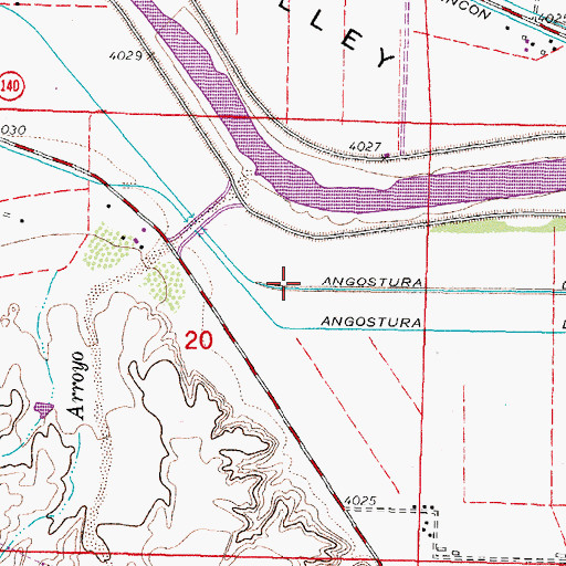 Topographic Map of Angostura Drain, NM