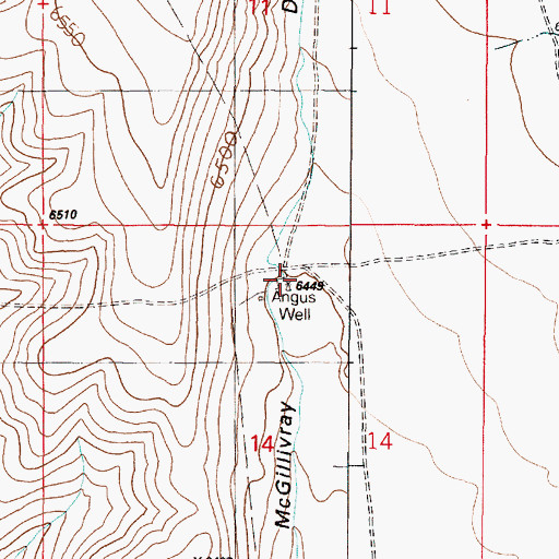 Topographic Map of Angus Well, NM