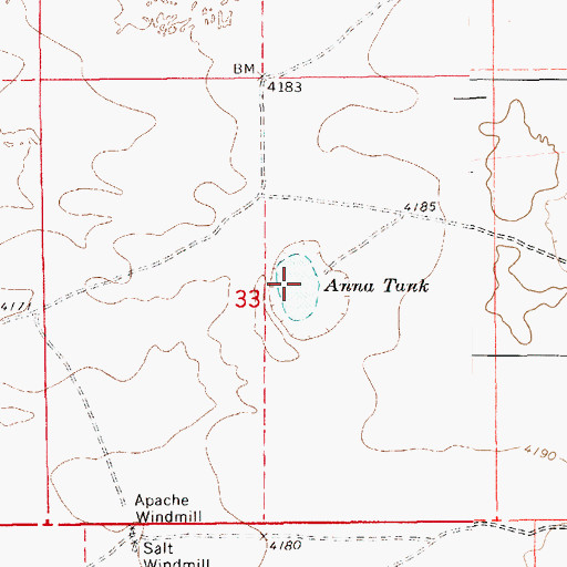 Topographic Map of Anna Tank, NM