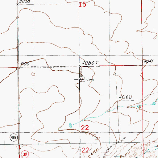 Topographic Map of Anniston Cemetery, NM