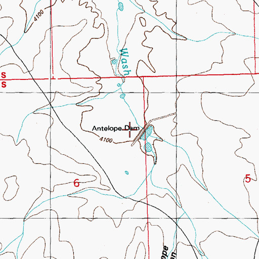 Topographic Map of Antelope Dam, NM