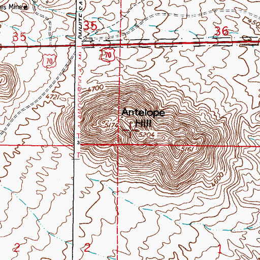 Topographic Map of Antelope Hill, NM
