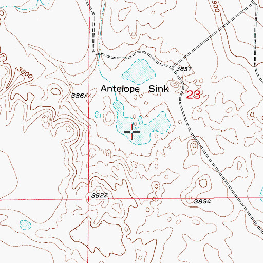 Topographic Map of Antelope Sink, NM