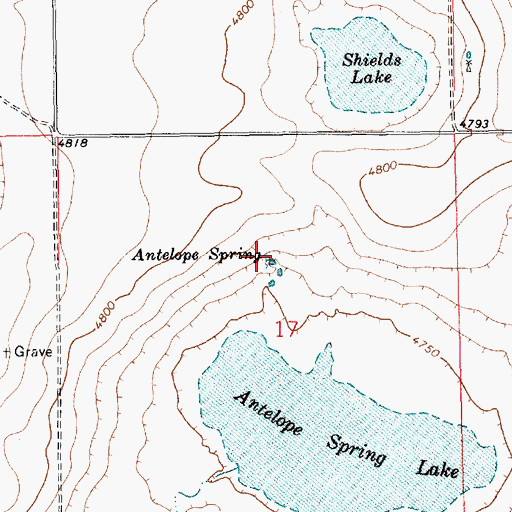 Topographic Map of Antelope Spring, NM