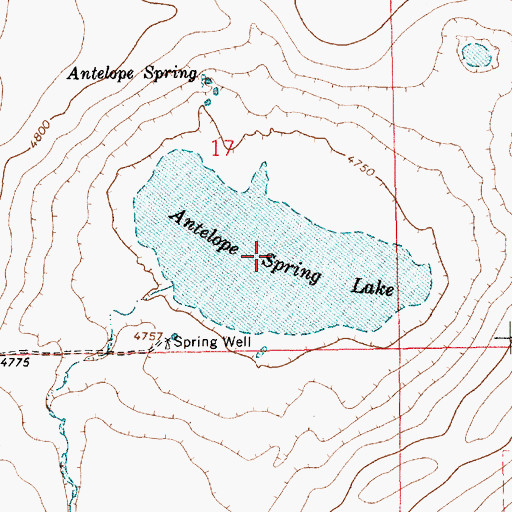 Topographic Map of Antelope Spring Lake, NM