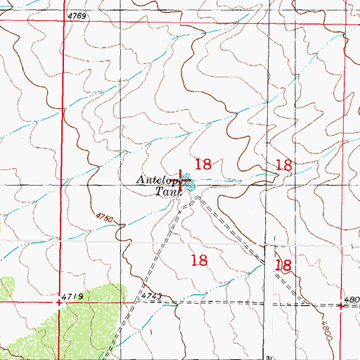 Topographic Map of Antelope Tank, NM