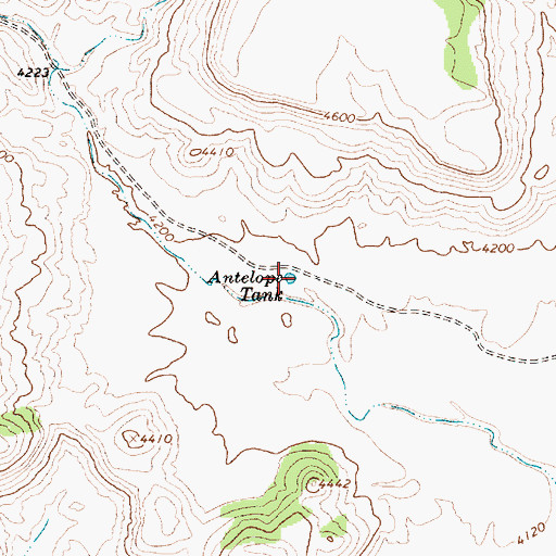 Topographic Map of Antelope Tank, NM