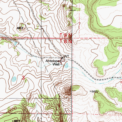 Topographic Map of Antelope Well, NM
