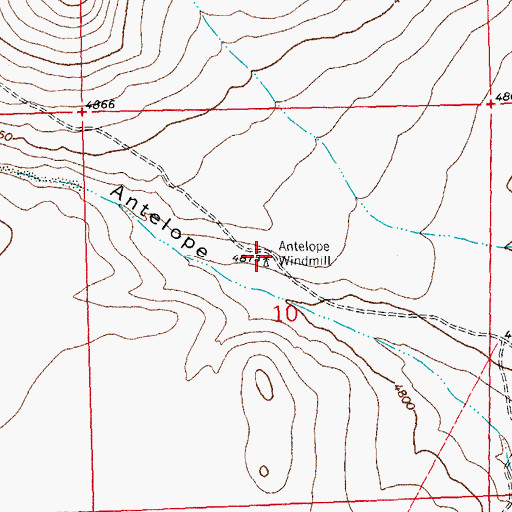 Topographic Map of Antelope Windmill, NM