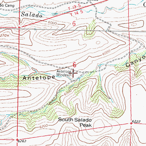 Topographic Map of Antelope Windmill, NM