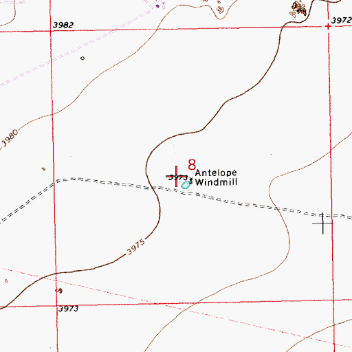 Topographic Map of Antelope Windmill, NM