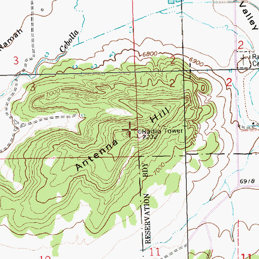 Topographic Map of Antenna Hill, NM