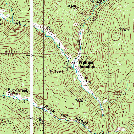 Topographic Map of Apache Creek, NM