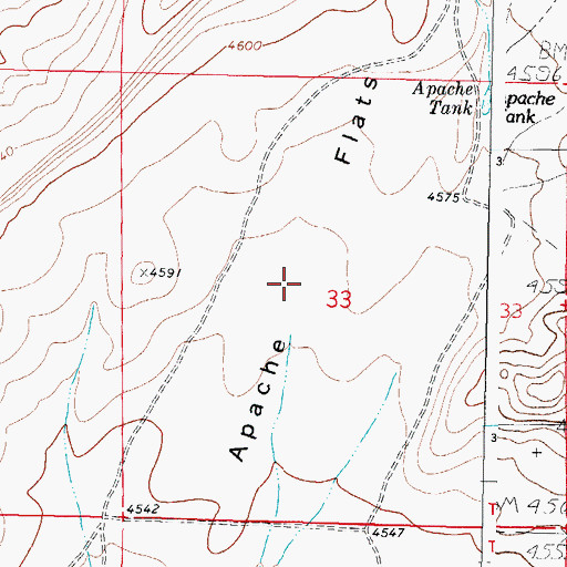 Topographic Map of Apache Flats, NM