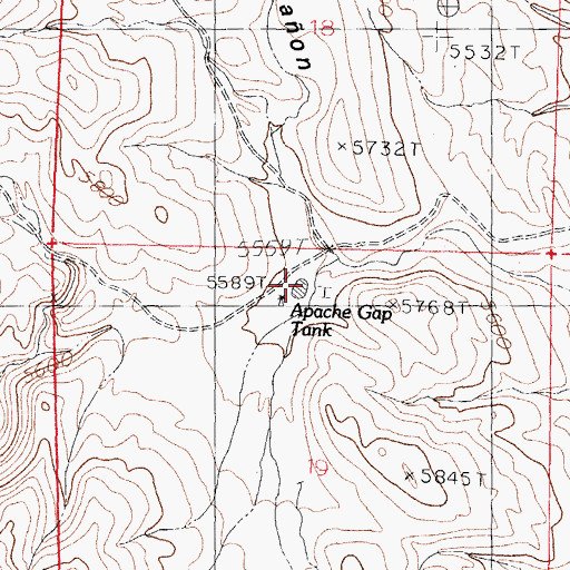 Topographic Map of Apache Gap Tank, NM