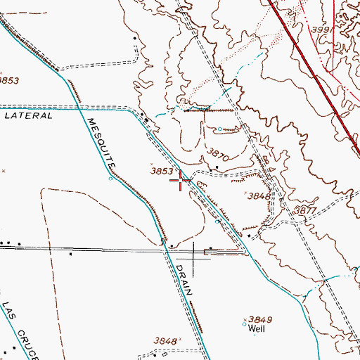 Topographic Map of Apache Lateral, NM