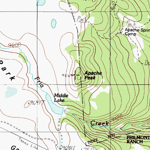 Topographic Map of Apache Peak, NM
