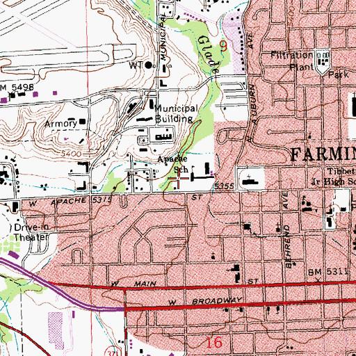 Topographic Map of Apache School, NM