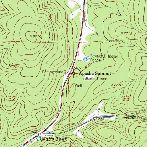 Topographic Map of Apache Summit, NM