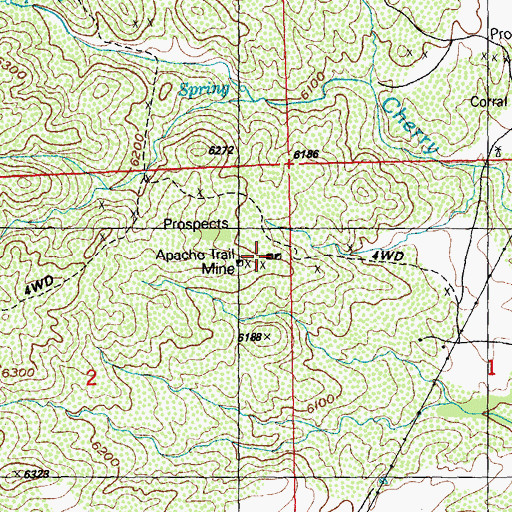 Topographic Map of Apache Trail Mine, NM