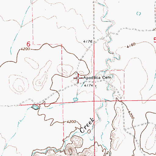 Topographic Map of Apodaca Cemetery, NM