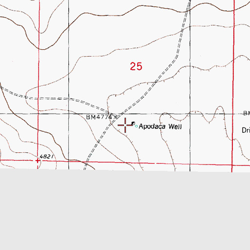 Topographic Map of Apodaca Well, NM