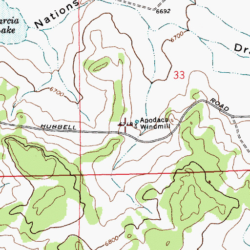 Topographic Map of Apodaca Windmill, NM
