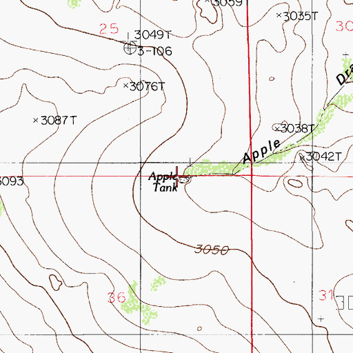 Topographic Map of Apple Tank, NM
