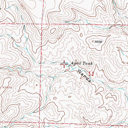 Topographic Map of April Tank, NM