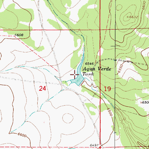 Topographic Map of Aqua Verde Tank, NM