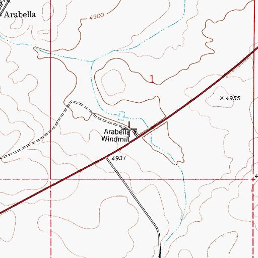 Topographic Map of Arabella Windmill, NM