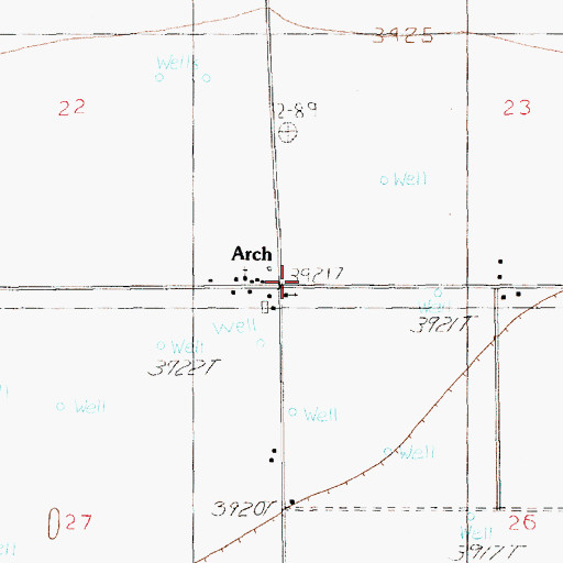 Topographic Map of Arch, NM