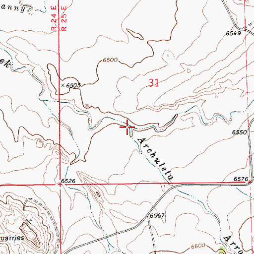 Topographic Map of Archuleta Arroyo, NM