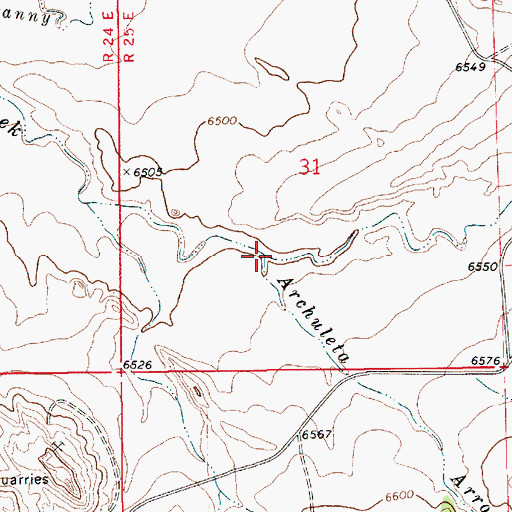 Topographic Map of Archuleta Arroyo, NM