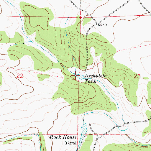 Topographic Map of Archuleta Tank, NM