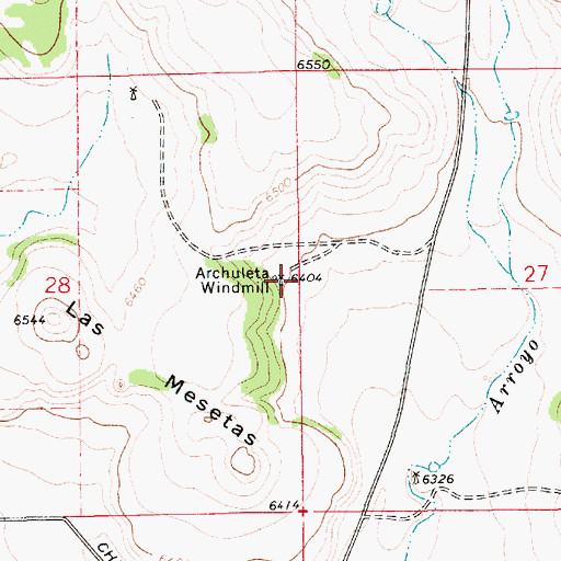 Topographic Map of Archuleta Windmill, NM