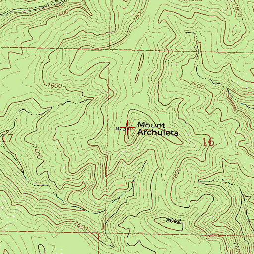 Topographic Map of Mount Archuleta, NM