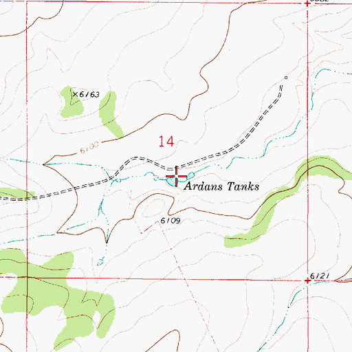 Topographic Map of Ardans Tanks, NM