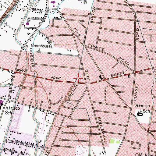 Topographic Map of Arenal Ditch, NM