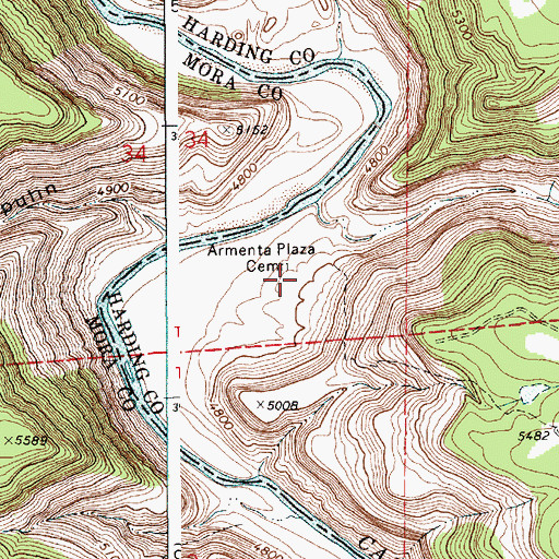 Topographic Map of Armenta Plaza Cemetery, NM
