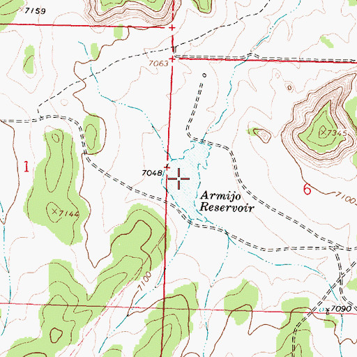 Topographic Map of Armijo Reservoir, NM