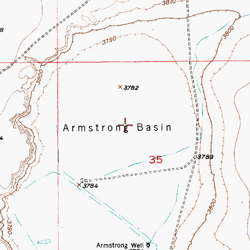 Topographic Map of Armstrong Basin, NM